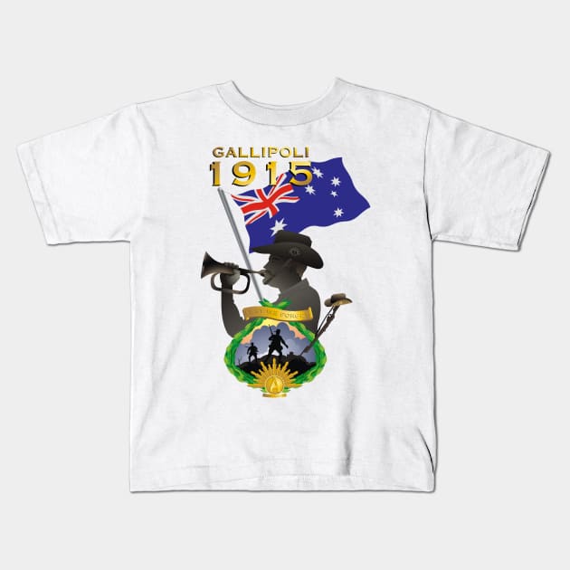 Gallipoli 1915 Kids T-Shirt by ArtoJ
